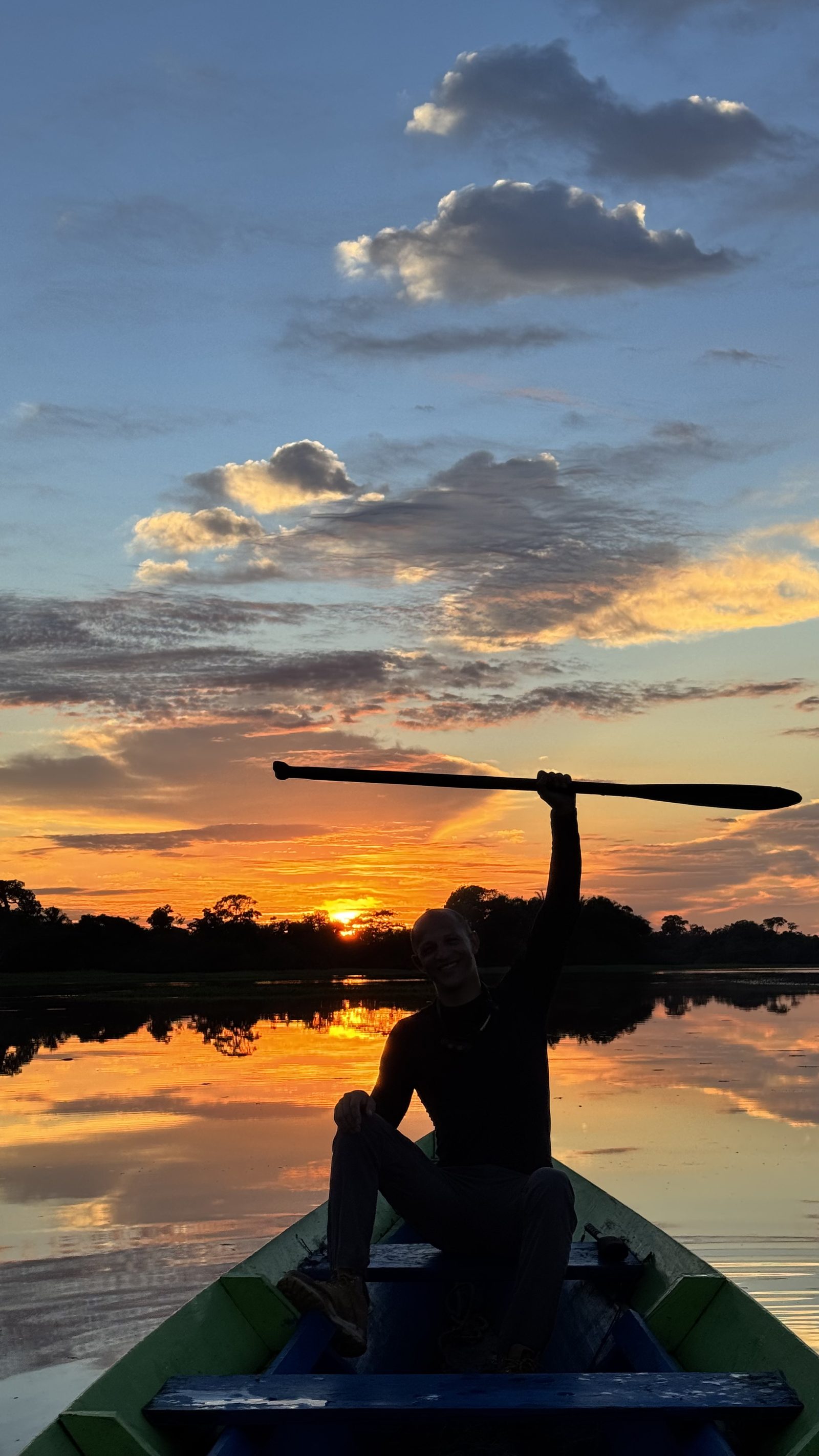 Sunrise breaking over the Amazon